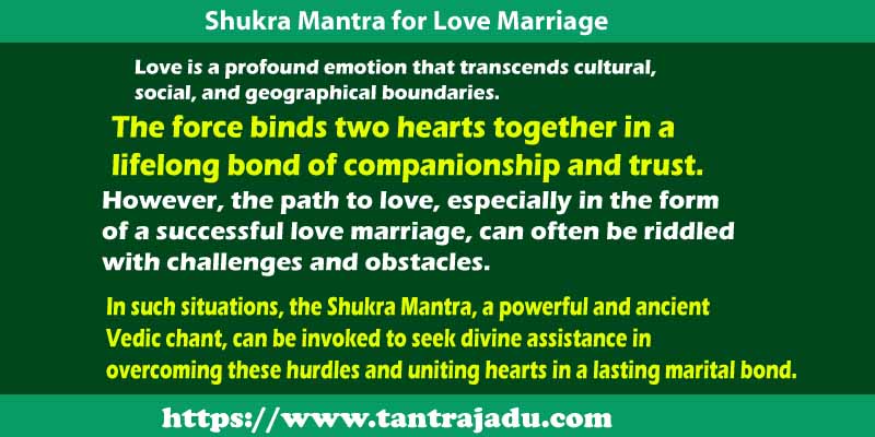 Shukra Mantra for Love Marriage
